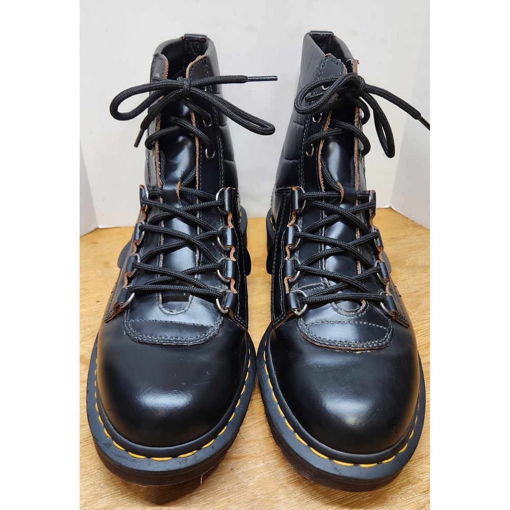 Dr. Martens Kamin Black Leather Boots Mens 10 AirWair Air Cushion‎ Sole NWOT